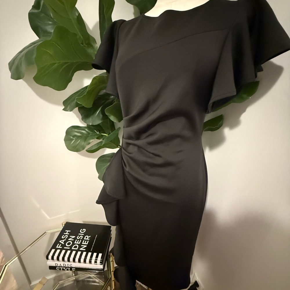 New black ruffle midi dress - Picture 9 of 12